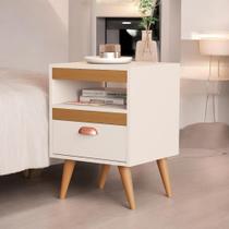 Kit 02 Mesas de Cabeceira Flex Sal Off White e Ypê SAL Kit 02 Mesas de Cabeceira Flex Sal Off White e Ypê SAL