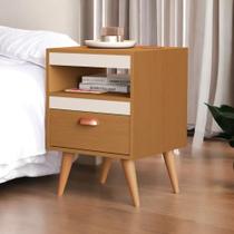 Kit 02 Mesas de Cabeceira Flex Sal Ypê e Off White SAL Kit 02 Mesas de Cabeceira Flex Sal Ypê e Off White SAL