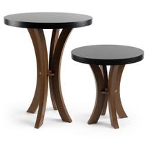 Kit 02 Mesas De Canto Santorini Redonda 40 E 60Cm De Altura Kit 02 Mesas De Canto Santorini Redonda 40 E 60Cm De Altura