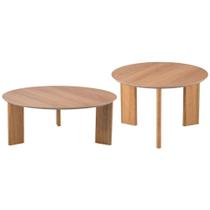 Kit 02 Mesas De Centro Para Sala De Estar Pés Madeira Bulat A03 Hanover Roble - Lyam Decor