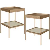 Kit 02 Mesas Lateral Para Sala de Estar Industrial Indy A03 Hanover Dourado - Lyam Decor Kit 02 Mesas Lateral Para Sala de Estar Industrial Indy A03 Hanover Dourado - Lyam Decor