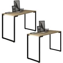 Kit 02 Mesas para Computador Escrivaninha Porto Natura 90cm - D'Rossi