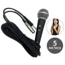 Kit 02 Microfone Profissional Cabo 5 Metros Metal Igreja, - Monac
