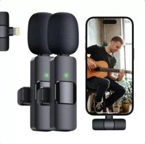 Kit 02 Microfones Profissional De Lapela Anti Ruído Recarregável Entrada Tipo C Kit 02 Microfones Profissional De Lapela Anti Ruído Recarregável Entrada Tipo C