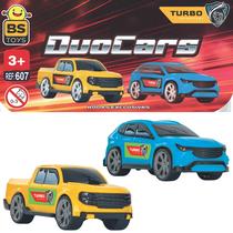 Kit 02 Mini Carrinhos Duo Cars Roda Livre 13cm Briquedos - BS Toys