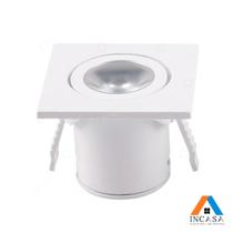 Kit 02 Mini Spot Embutido Para Armário Prateleira Quadrado 1w Kit 02 Mini Spot Embutido Para Armário Prateleira Quadrado 1w