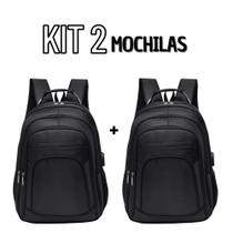 Kit 02 Mochila Escolar Bolsa Com Cabo De Aço Resistente Masculino Feminino Kit 02 Mochila Escolar Bolsa Com Cabo De Aço Resistente Masculino Feminino
