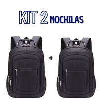 Kit 02 Mochilas Grande Com Cabo Escolar Resistente Unissex