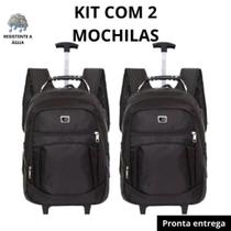 Kit 02 Mochilas Unissex com Carrinho para Viagem e Cabo de Aço Reforçado, Resistente, Elegantes e Mo Kit 02 Mochilas Unissex com Carrinho para Viagem e Cabo de Aço Reforçado, Resistente, Elegantes e Mo