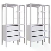 Kit 02 Modulos Para Closet 03 Gavetas Db001 Branco Pp Milani Store Branco