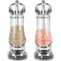 Kit 02 Moedor Saleiro de Sal e Pimenta Do Reino para Churrasco de Acrílico Grande