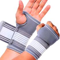 Kit 02 Munhequeira de Compressão Com Fechamento de Contato Ortopédica Fisioterapia Exercícios MBFit