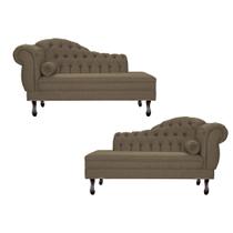 Kit 02 Namoradeiras Recamiers Larissa Lado Direito/Esquerdo Linho Cores - DS Estofados Kit 02 Namoradeiras Recamiers Larissa Lado Direito/Esquerdo Linho Cores - DS Estofados