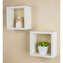 Kit 02 Nichos 25x25 Branco MDF Decoração Sala Quarto Cozinha Banheiro