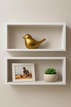 Kit 02 Nichos 50x25 15cm de Profundidade MDF Branco Sala Quarto Cozinha Banheiro Decorativo