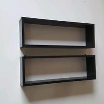 Kit 02 Nichos 50X25 Preto Decoração Banheiro Sala Quarto Escritório - Bali Modulares