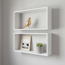 Kit 02 Nichos 50x25cm Branco MDF Decoração Quarto Sala Cozinha Banheiro Escritório Kit 02 Nichos 50x25cm Branco MDF Decoração Quarto Sala Cozinha Banheiro Escritório