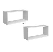 Kit 02 Nichos 50x25cm Branco MDF Decoração Quarto Sala Cozinha Banheiro Escritório