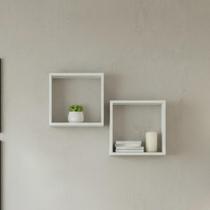 KIT 02 NICHOS QUADRADOS EM MDF 30x30 BRANCO FOSCO