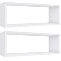 Kit 02 Nichos Retangulares 50x25cm MDF Branco Decorativa Sala Quarto Cozinha Banheiro Madeira Parede Salão Prateleira - Bali Móveis Modulares