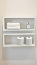 Kit 02 Nichos Retangulares MDF 50x25cm Branco Kit 02 Nichos Retangulares MDF 50x25cm Branco