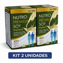 Kit 02 Nutricional Nutro Premium Soy Pré Fibra Pó 800g Baunilha Fibras