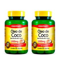 Kit 02 Óleo de Coco Extra Virgem 60 Caps 1000mg Maxinutri