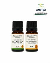 Kit 02 óleos essenciais de melaleuca e cravo 10ml belezanatu