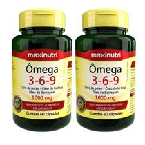 Kit 02 Ômega Triplo 3-6-9 1000mg 60 Cápsulas Maxinutri Kit 02 Ômega Triplo 3-6-9 1000mg 60 Cápsulas Maxinutri