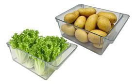 Kit 02 Organizadores Geladeira Armário 4 Litros Verduras Frutas Kit 02 Organizadores Geladeira Armário 4 Litros Verduras Frutas