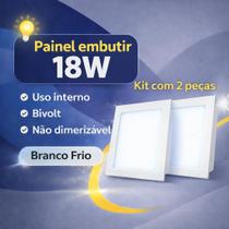 Kit 02 Painel Plafon Led Embutir 18w Quadrado Branco Frio Kit 02 Painel Plafon Led Embutir 18w Quadrado Branco Frio