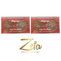 Kit 02 Paleta Duo Blush Matte E Iluminador Cor A - Dapop