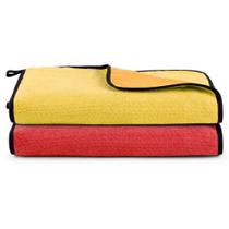 Kit 02 Panos Flanela E Microfibra Dupla Face Toalha Para Limpeza Em Geral Casa Carro Moto