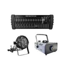 Kit 02 Par Led 6In + Mesa Controladora + Maquina De Fumaça