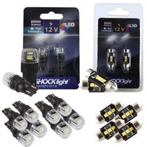 Kit 02 Pares de Lâmpada Led Torpedo 31mm 04 Pares de Lâmpada Led T10 Shocklight Alto Brilho Kit 02 Pares de Lâmpada Led Torpedo 31mm 04 Pares de Lâmpada Led T10 Shocklight Alto Brilho