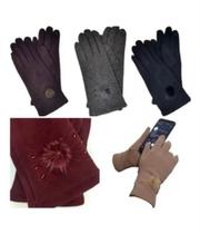 Kit 02 Pares Luva Feminina Pelica Elegante Francesa Estilo Rainha Princesa Pelúcia Inverno