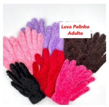 Kit 02 Pares Luva Pelinho Glamour Adulto Feminino Moda Frio Inverno Sortidas