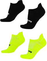 Kit 02 Pares Meia Corrida HUPI Running Pro Invisível Preto e Amarelo