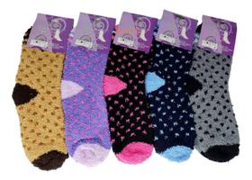 Kit 02 Pares Meia Feminino Adulto Sofl Felpuda Confortável Inverno Calça 34 a 39