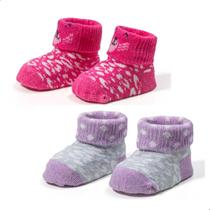 Kit 02 Pares Meia Pantufinha Infantil Recém Nascido Maternidade Enxoval Menina Menino Dallf