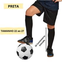 Kit 02 Pares Meião De Futebol Preto Profissional Cano Alto Longo Infantil Juvenil Bebê Em Algodão Atoalhado