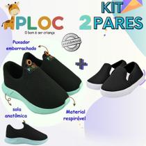 Kit 02 pares tênis infantil: tênis play p26 cor a escolher + iate adicional - ploc original