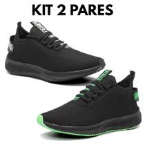 Kit 02 Pares Tênis para Academia Caminhada Esportivo Masculino BF Shoes