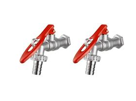 Kit 02 Pçs Torneira Jardim Esfera com Porta Cadeado - 1/4 Volta