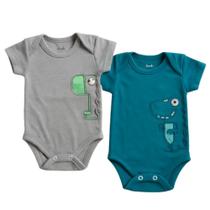 Kit 02 Peças Bodie Body Bebe Manga Curta Estampado Infantil Kit 02 Peças Bodie Body Bebe Manga Curta Estampado Infantil