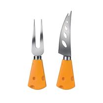 Kit 02 Peças Com Garfo E Faca Para Queijo Petisco Kit 02 Peças Com Garfo E Faca Para Queijo Petisco