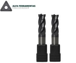 Kit 02 peças Fresas Topo 4 Cortes Metal Duro 10mm 45 Hrc Black Kit 02 peças Fresas Topo 4 Cortes Metal Duro 10mm 45 Hrc Black