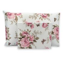 Kit 02 Peças Jogo De Cama Lençol Solteirão c/ Elástico 180 Fios Estampado +1 Fronha