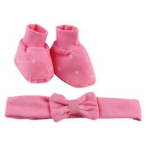 Kit 02 Peças sapatinhos e Tiara Enxoval Maternidade Bebê Chutinho Baby