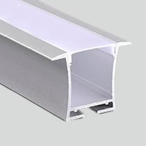 Kit 02 Perfil de Aluminio Embutir 1 Metro Branco Slim 36x23.5mm Moderno Para Fita Led Sala de Estar